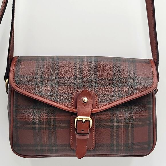 Polo Ralph Lauren Handbags - POLO RALPH LAUREN Vintage Plaid Tartan Crossbody Saddlebag
